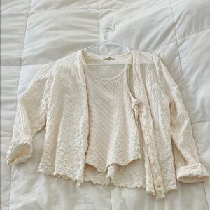 Madewell Ivory Textured Knit Set